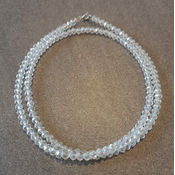 Ogrlica sa kristalima – prozirna – 53cm Srebro 925 + KUTIJA