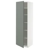 METOD Visoki element s policama, bela/Nickebo mat sivozelena, 60x60x200 cm