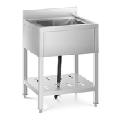 shumee Umivalnik za catering bazen z eno posodo s polico in robom 60 x 60 x 94 cm