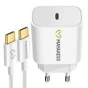 OEM Mayaxess, Omrežni polnilnik za iPhone 17 Pro Max 20W + 1m USB-C kabel, Bela, (5000305711)