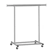 Stojalo za oblačila INEZ na kolesih, maks. 90kg, 83,5x45x160cm, srebrn Jurhan