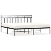 Vidaxl Kovinski posteljni okvir z vzglavjem črn 183x213 cm