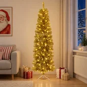 Umetno vitko božično drevo 180 cm 300 LED Toplo bela