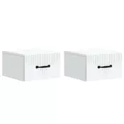 vidaXL Stenski nočni omarici s predalom 2 pcs Bela 34,5 x 33 x 20 cm