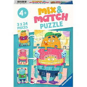 Ravensburger Slagalica Mix & Match Cudovišta, 3x24 dela