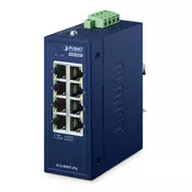 PLANET IP30 Compact size Industrial IGS-800T-PN Brez upravljanja Gigabit Ethernet (10/100/1000) Modra