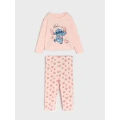 Sinsay - Dvodelna Pidžama s Dugim Rukavima Stitch - pastelno roze