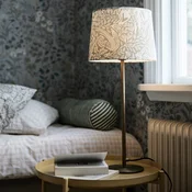 PR Home Namizna svetilka Sofia Elderberry siva O 25cm Višina 58cm - Dnevna soba/jedilnica - siva, zlata starinska - Tkanine/tekstil