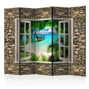 artgeist Paravan Tropical Beach I, 5-Delni, Dvostranski