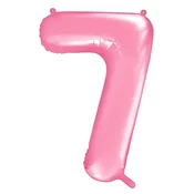 PartyDeco Balon številka 7 pink