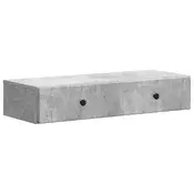 vidaXL Stenska stranska miza Betonsko siva 87,5 x 34,5 x 17 cm