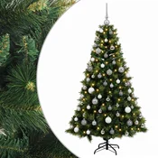 Vidaxl Umetna božična jelka z bučko 210 cm 300 LED Toplo bela