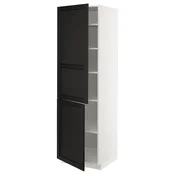 METOD Visoki element s policama/2 vrata, bela/Lerhyttan crno bajcovano, 60x60x200 cm