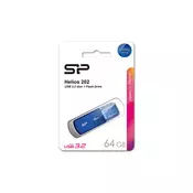 64GB USB Flash Drive, USB3.2 Gen.1, Helios 202, Read up to 5Gb/s, Blue ( SP064GBUF3202V1B )