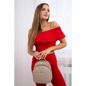 Set with red ruffle