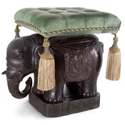 Casa Padrino luxury stool elephant bronze/turquoise/gold 58 x 40 x H. 55 cm - Padded aluminum stool with velvet fabric - Luxury furniture - Luxury quality