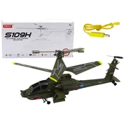 shumee Daljinsko voden vojaški helikopter Syma S109H Khaki Apache