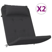 Vidaxl Blazine za stole Adirondack 2 kosa črna oxford tkanina