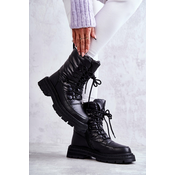 Womens snow lace-up boots GOE KK2N4017 Black