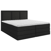 MID.YOU POSTELJA BOXSPRING 180 cm x 220 cm , les, tekstil, leseni material črna
