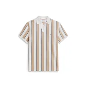 TOMMY HILFIGER Majica Relaxed Fit Stripe Crepe kamela/slonovina/črna