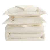 Kremno bela enojna posteljnina iz bombažnega satena z rjuho 6-delna 140x200 cm Maison Bloom – Mila Home Luxury