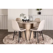 Venture Design Jedilna miza in stol Olivia, miza 110x75 cm, bež
