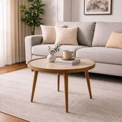 Hanah Home klub sto Polen 80, 80 cm, orah / travertin