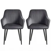 Songmics Jedilni stol oblazinjen naslanjač 625x60x85 cm siva