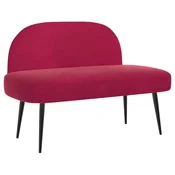 Vidaxl Oblazinjena klop z naslonom vinsko rdeča 110 x 60 x 76 cm Žamet