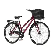 Bicikl Tour Explorer Axys Lady 28 Alu 18 V-Brake 6 Brzina 155-178cm (S/M) Bordo Perla Uv Sjaj