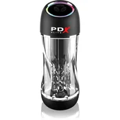 PDX ViewTube Pro - sesalni-vibrirajoči masturbator (črna)