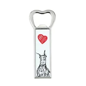 Artdog Doberman, Dobermann I - odpirač za steklenice s psom, personaliziran odpirač za hladilnik, edinstveno darilo za moške znamke Art-Dog