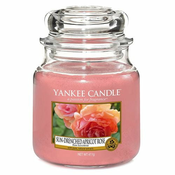 Yankee Candle Sveča v steklenem kozarcu , Vezena marelična vrtnica, 410 g