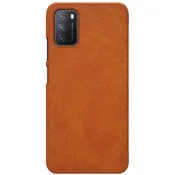 Nillkin Usnjen ovitek QIN za Xiaomi Poco M3 rjave barve