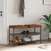 Vidaxl Blazina za klop 2 kos Umetno usnje Rjava Globina 35 cm