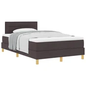 Vidaxl Postelja z vzmetnico z blazino Temno rjava 120 x 200 cm blago