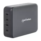 Punjač MANHATTAN PD Charging Station, 4x USB-C PD, GaN, 240W, ČRNi