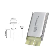 PKCELL Baterija Li-Polimer LP502540, 3.7 V, 500 mAh, Srebrna