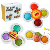 CAB Toys Otroška vrtavka s priseskom 3 kosi