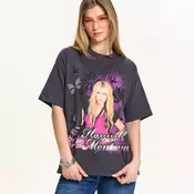 Cropp - Oversize majica s potiskom Hannah Montana - temno siva