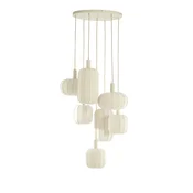 Kremno bela viseča svetilka s tekstilnim senčilom o 50 cm Tufia – Light & Living