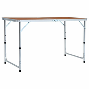 Vidaxl Zložljiva miza za kampiranje iz aluminija 120x60 cm