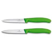 Nož za zelenjavo Victorinox 6.7796.L4B, set 2 nožev, ravno in valovito rezilo, 10 cm, zelen