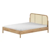 Zakonska postelja iz masivnega hrasta brez letvenega dna 160x200 cm v naravni barvi Olive Rotan – Vipack