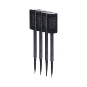 Komplet od 4 LED solarne lampe DECOR, LED/1,2V, 150 mAh, 3000K, 39 cm, IP44, crne