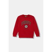 Otroški bombažen pulover United Colors of Benetton rdeča barva, 3J68G10KN