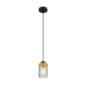 Globo 15557H - Lestenec na vrvici FINCA 1xE27/40W/230V kovina/les