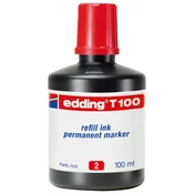 Tinta za marker permanentni 100ml edding t100 rdeča