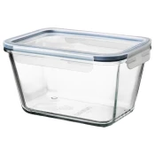 IKEA 365+ Posuda za hranu s poklopcem, pravougaono staklo/plastika, 1.8 lPrikaži specifikacije mera